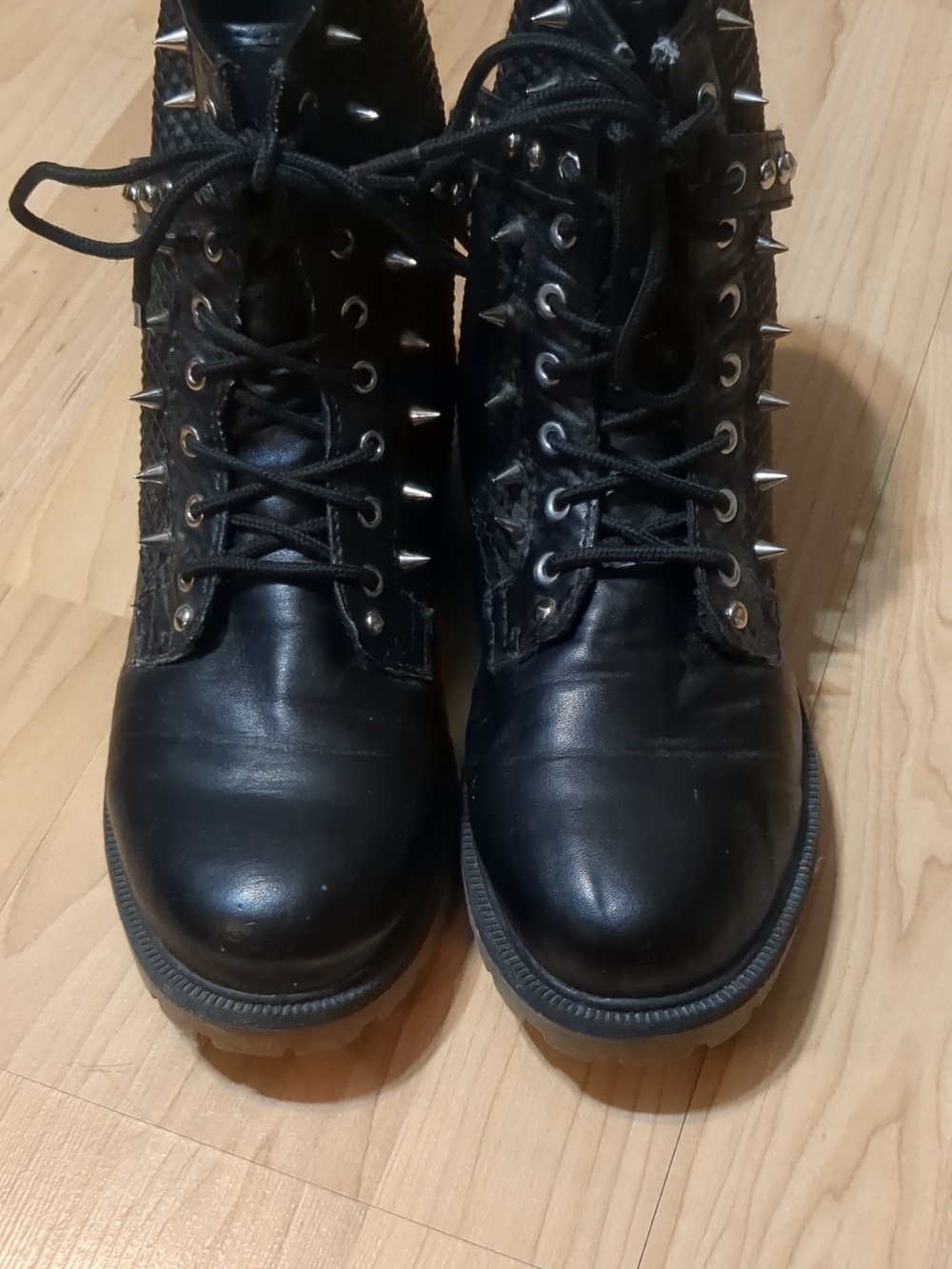 Spiked Black Boots - US 11